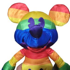 Disney Store Rainbow Collection Mickey Mouse 16 inch Plush Stuffed Animal Toy